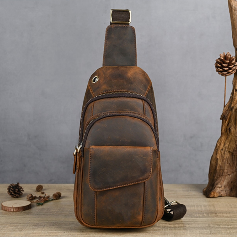 Luxury Bags Leather - デザイナー高級多機能男性チェストバッグ大容量アウトドア男性スリングショルダークロスバッグ旅行バックパック Mochila 学生