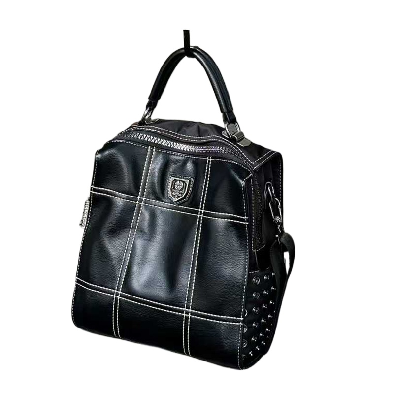 Luxury Bags Leather - 新しい女性のバックパックファッション光沢のあるソフトレザー多機能女性のバックパックリベットショルダー Ita バッグパック高級バックパック