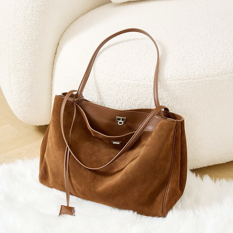 第一層マット牛革トートバッグ女性のための高級ブランド大容量ハ - Luxury Bags Tote のレビューと価格